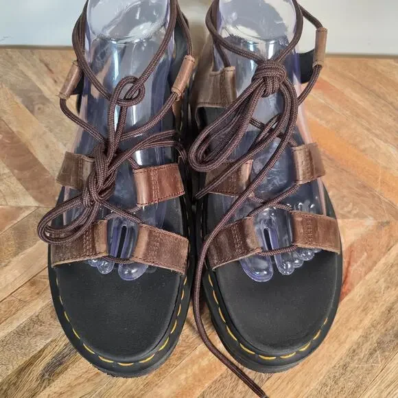 Dr. Martens Nartilla Gladiator Sandals US 10 Women’s Brown Leather Platform - Picture 3 of 10